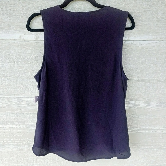 NWT JustFab Slinky Sleeveless Wrap Top - Picture 2 of 6